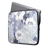 Denim Blume Patchwork, nahtlos Muster. Laptopschutzhülle (Vorderseite Links)