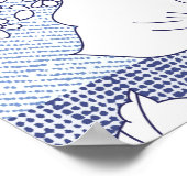 Denim Blume Patchwork, nahtlos Muster. Poster (Ecke)
