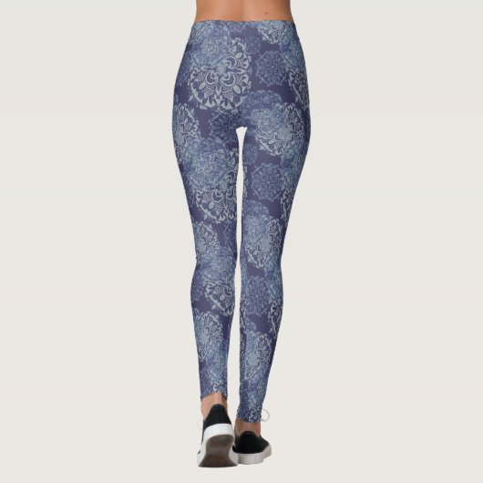 Denim Boho Mandalases Blue Leggings (Rückseite)