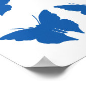 Denim Bold Butterflies Poster (Ecke)