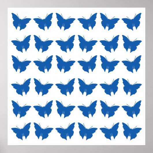 Denim Bold Butterflies Poster (Vorne)