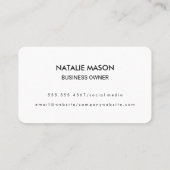 Denim Brown Stitched Leather | Monogramm Visitenkarte (Rückseite)