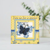 Denim Butterfly Ankündigung zum Geburtstag (Stehend Vorderseite)