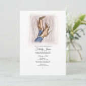 Denim Chic Brautparty Einladung (Stehend Vorderseite)