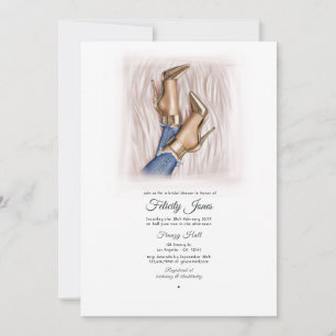 Denim Chic Brautparty Einladung