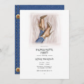 Denim Chic Junggeselinnen-Abschied Einladung (Vorne/Hinten)