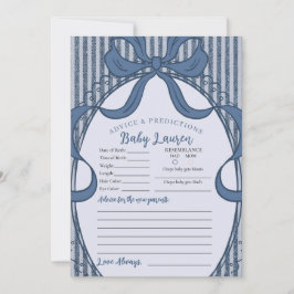 Denim Coquette Bow Blue Jean Advice for Baby Card Einladung