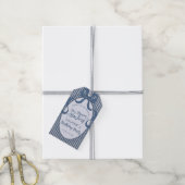 Denim Coquette Bow Blue Jean Baby Birthday Favors Geschenkanhänger (Mit Garn)