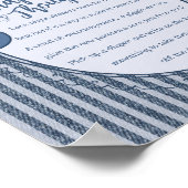 Denim Coquette Bow Blue Jean Baby Diaper Thoughts Poster (Ecke)