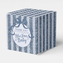 Denim Coquette Bow Blue Jean Baby Shower Favor Box Geschenkschachtel