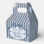 Denim Coquette Bow Blue Jean Baby Shower Favor Box Geschenkschachtel (Rückseite)