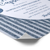 Denim Coquette Bow Blue Jean Birthday Time Capsule Poster (Ecke)