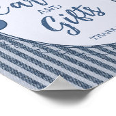 Denim Coquette Bow Blue Jean Cards and Gifts Sign Poster (Ecke)