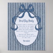 Denim Coquette Bow Blue Jean Dont Say Baby Game Poster (Vorne)