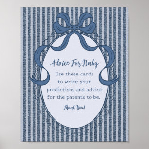 Denim Coquette Bow Blue Jean Ratschläge fürs Baby Poster