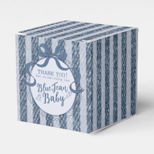 Denim Coquette Schleife Blaues Jeans-Baby-Party-Ge Geschenkschachtel