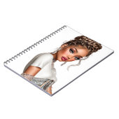 Denim Corset Glam Girl Spiral Photo Notebook Notizblock (Linke Seite)