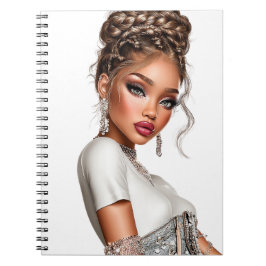 Denim Corset Glam Girl Spiral Photo Notebook Notizblock