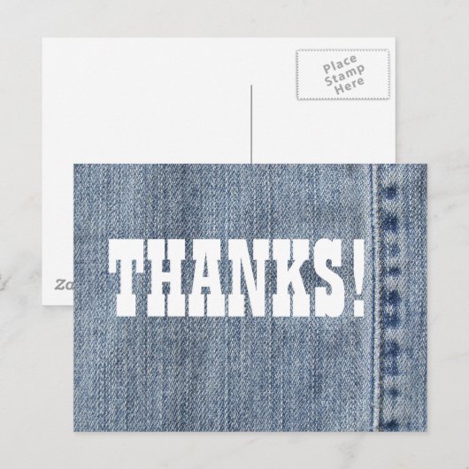 Denim-Dank Postkarte (Vorne/Hinten)