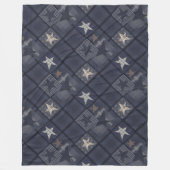Denim, Denim, Blau, Patchwork Fleecedecke (Vorderseite)