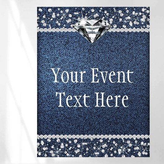 Denim-Diamant-Willkommensschild Poster