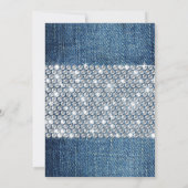 Denim Diamanten und Goldperlen Einladung (Rückseite)