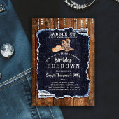 Denim Diamond Cowgirl Chic Rustic Hoedown Geburtst Einladung