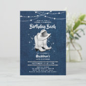 Denim Diamond Cowgirl Hat stimuliert Chic 50. Gebu Einladung (Stehend Vorderseite)