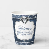 Denim Diamond Geburtstagsparty Paper Cups Pappbecher (Rückseite)