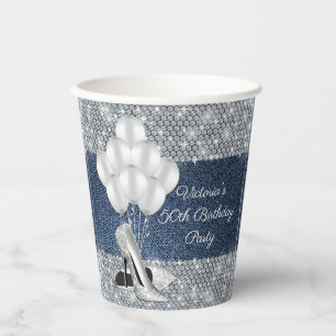 Denim Diamond Geburtstagsparty Paper Cups Pappbecher