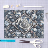 Denim & Diamond Glam Bling Rose Jewels Seidenpapier (Handwerk)