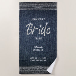 Denim Diamond Modern Bride Tribe Bachelorette Strandtuch