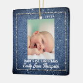 Denim Diamonds Baby First Christmas Rhinestones Keramikornament (Links)