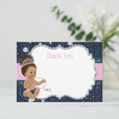 Denim & Diamonds Baby Shower Dankeskarte (Stehend Vorderseite)