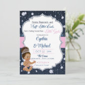 Denim & Diamonds Baby Shower Einladung (Stehend Vorderseite)