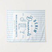 Denim Diamonds Bachelorette Backdrop Hand gezogen Wandteppich (Vorderseite (Horizontal))