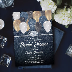 Denim Diamonds Balloon Arch Glitzer Brautparty Einladung