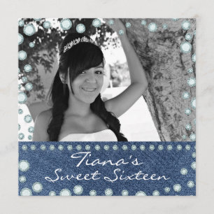 Denim Diamonds Bild Foto Sweet 16 Einladung