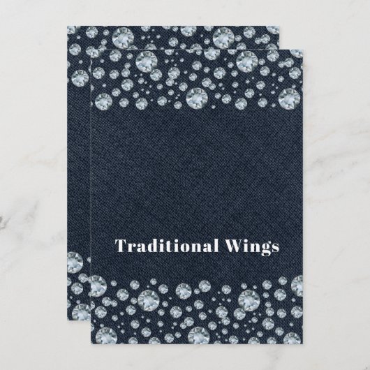 Denim & Diamonds Blindfarben FARBTISCH ESSENT Einladung (Vorne/Hinten)