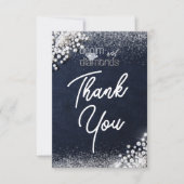 Denim Diamonds Bling Classy Elegant Birthday Party Dankeskarte (Vorderseite)