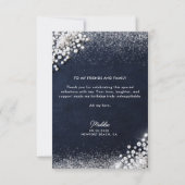 Denim Diamonds Bling Classy Elegant Birthday Party Dankeskarte (Rückseite)