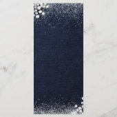 Denim Diamonds Bling Classy Elegant Birthday Party Menükarte (Rückseite)