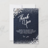 Denim Diamonds Bling Classy Elegant Party Blue Dankeskarte (Vorderseite)