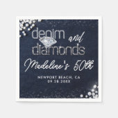 Denim Diamonds Bling Classy Elegant Party Custom Serviette (Vorderseite)