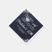 Denim Diamonds Bling Classy Elegant Party Custom Serviette (Ecke)