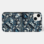 Denim & Diamonds Bling Gemstone Glam Jewels Case-Mate iPhone Hülle (Rückseite (Horizontal))