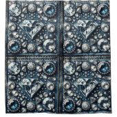 Denim & Diamonds Bling Gemstone Glam Jewels Duschvorhang (Vorderseite)