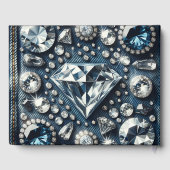 Denim & Diamonds Bling Gemstone Glam Jewels Gästebuch (Rückseite)