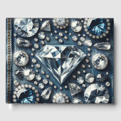 Denim & Diamonds Bling Gemstone Glam Jewels Gästebuch (Vorderseite)