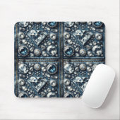 Denim & Diamonds Bling Gemstone Glam Jewels Mousepad (Mit Mouse)